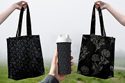 Dark Linen Minimal Floral Silhouette, a Pattern Graphic by one-touch (Thumbnail 3 of 9)