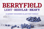 Berryfield: a quirky slab family!, a Slab Serif Font by Missy Meyer (Thumbnail 1 of 7)
