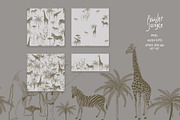 Powder jungle seamless + clipart set, a Pattern Graphic by PatternsBlooming (Thumbnail 2 of 5)