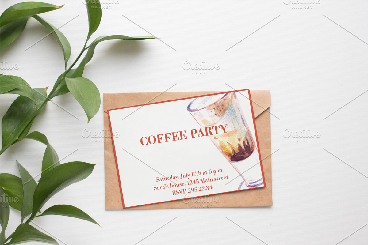 Watercolor coffee set-4, a Food Illustration by miminoshka (Photo 8 of 9)