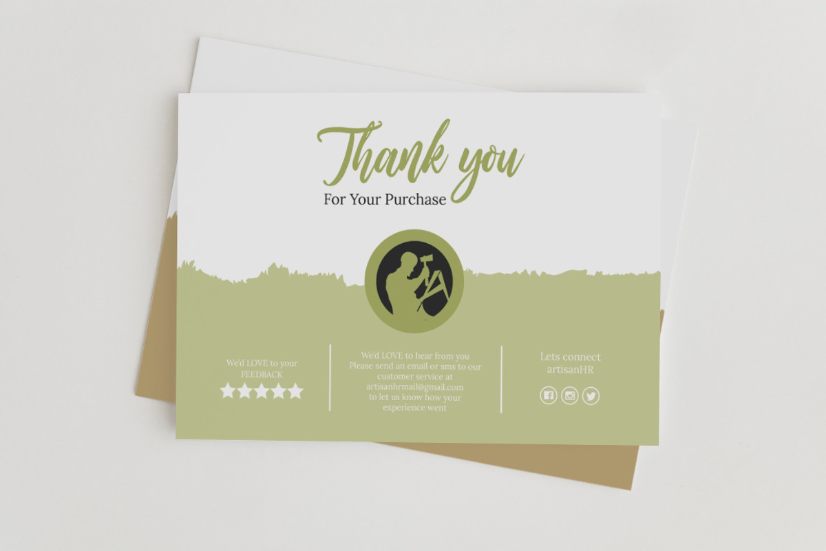 Thank you card Template, a Stationery Template by artisanHR (Photo 2 of 3)
