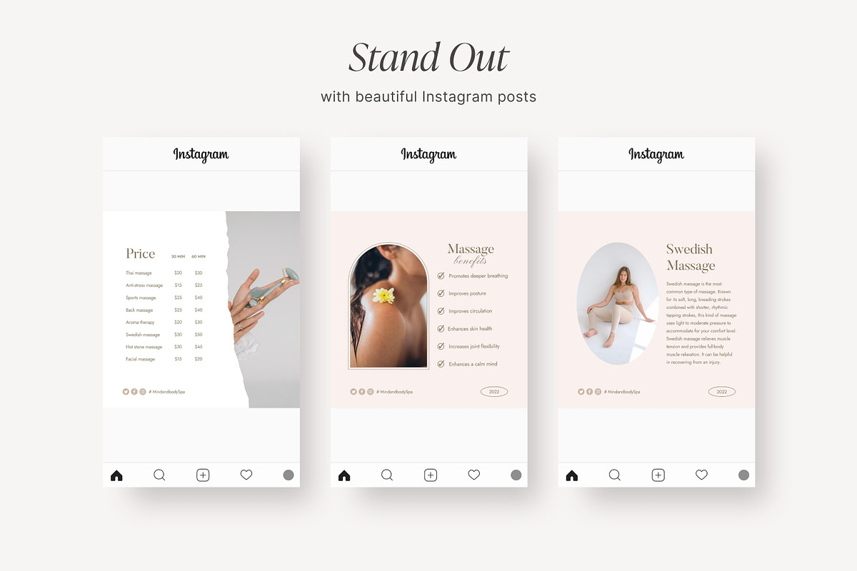 Canva Massage Therapist templates, a Social Media Template by LiliesandBerries (Photo 16 of 21)