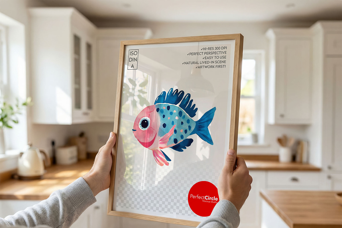 ISO Kitchen Poster Frame Mockup, a Mockup by DesignRocket (Photo 4 of 9)