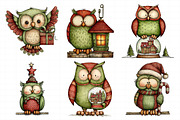Whimsical Christmas Owl Clipart Bund, an Illustration by Daily.Designs (Thumbnail 3 of 5)