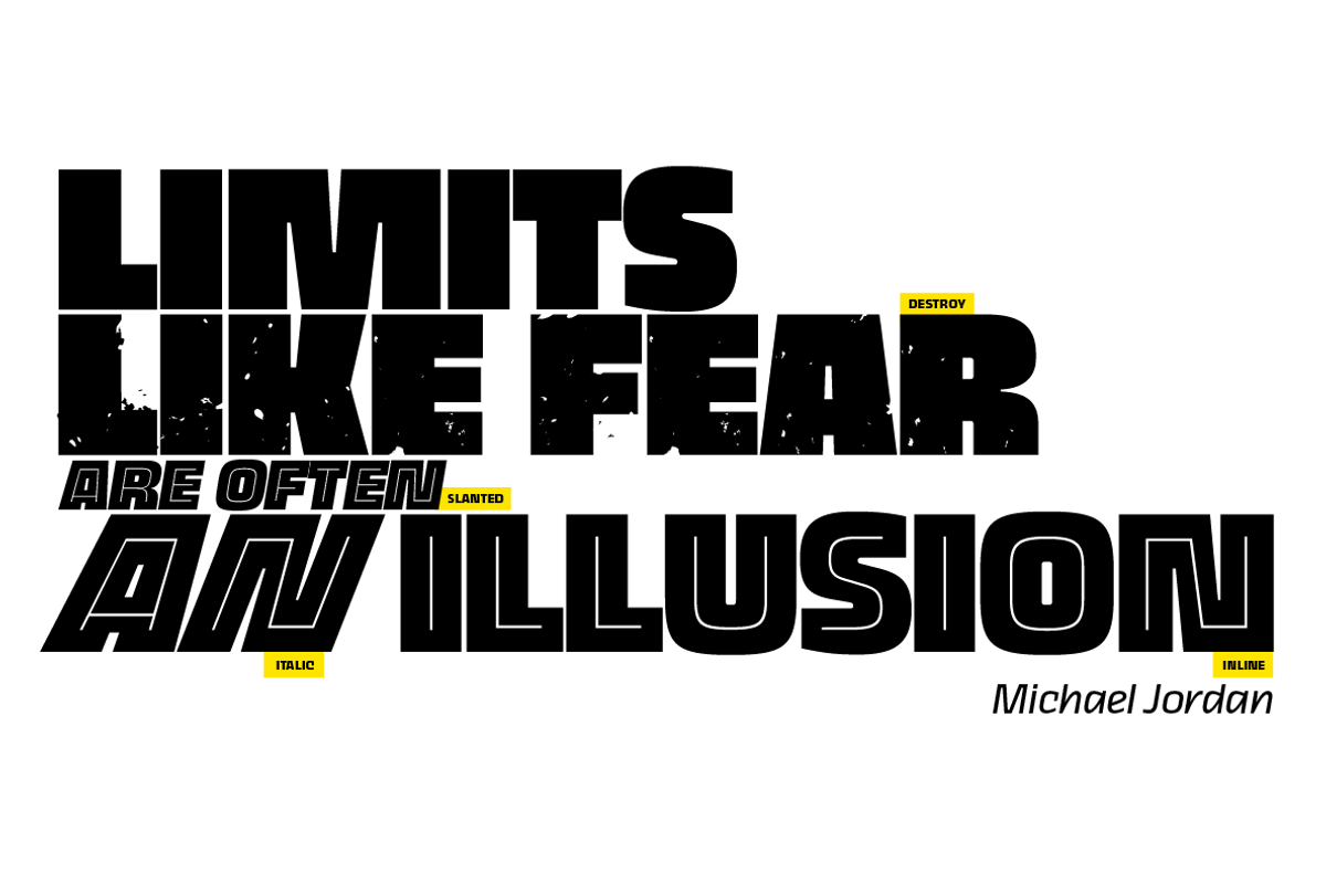 Thicker 44 fonts + 2 variables preview 7