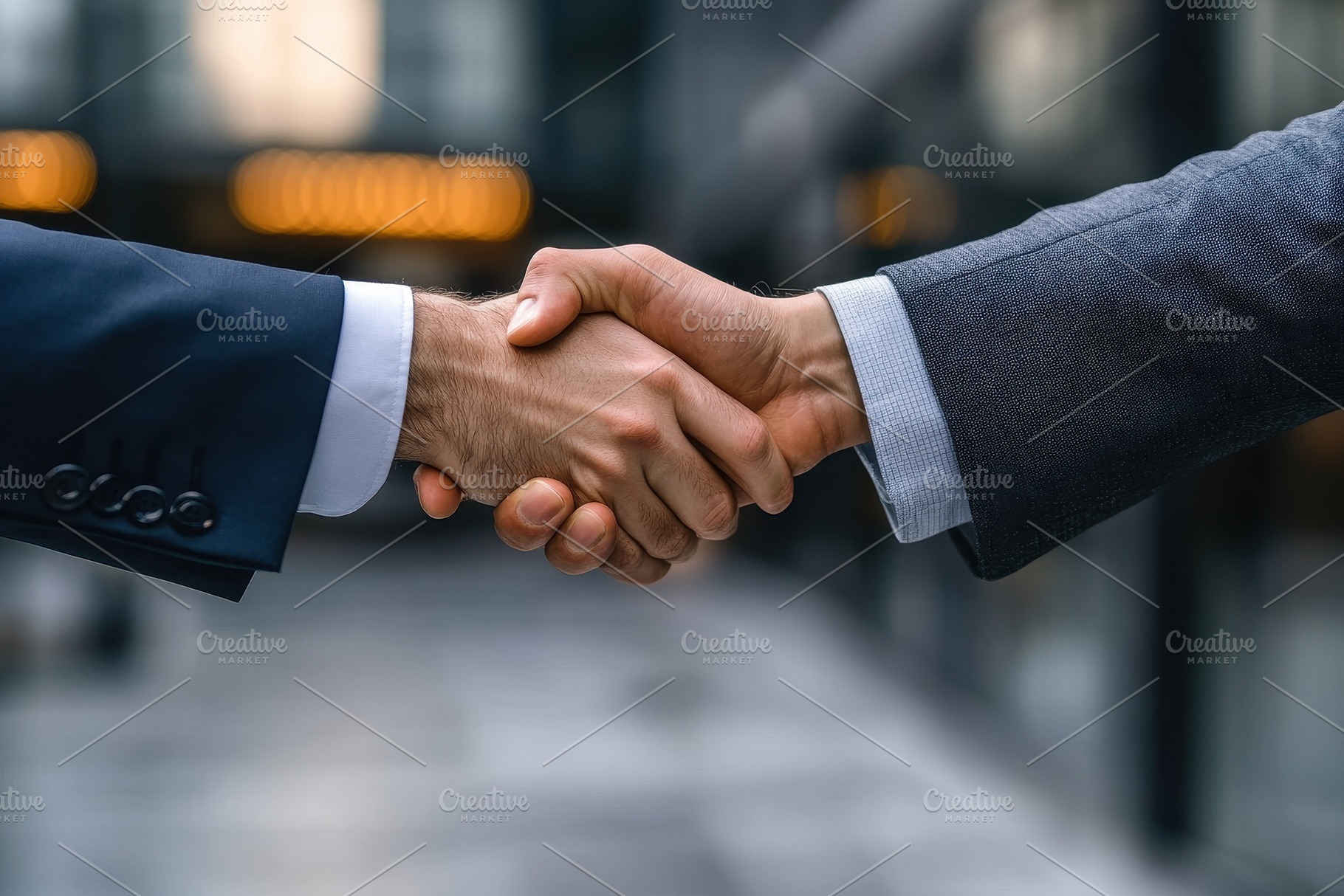 Senior businessman shaking hands, a Photo by Pavel_design