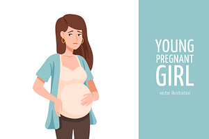 Young girl pregnant, a Person Illustration by Good Studio