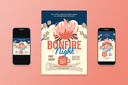 Vintage Bonfire Night Flyer Set, a Flyer Template by Aiyari Graphic (Thumbnail 1 of 3)
