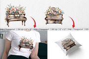 Antique Piano Clipart, a Graphic by Artnoy (Thumbnail 4 of 5)