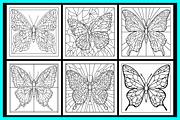 Stained Glass Butterfly Coloring Pag, an Animal Illustration by protabsorkar11 (Thumbnail 5 of 6)