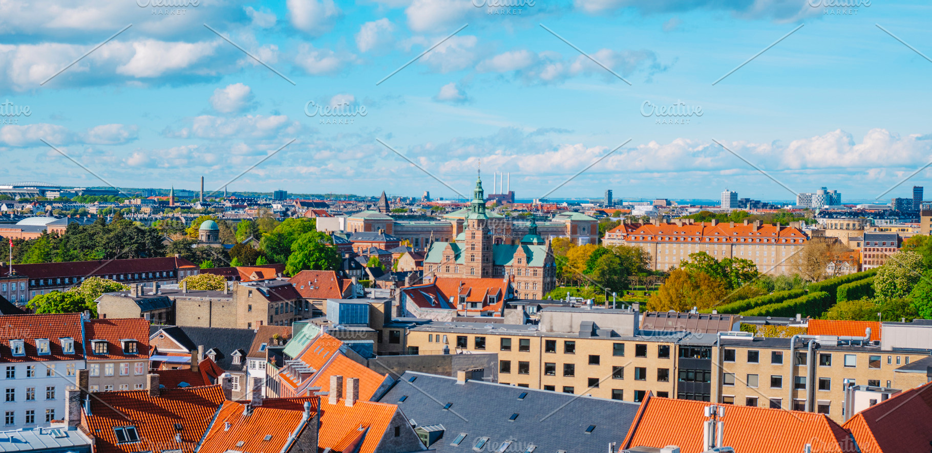 Copenhagen rooftops and Rosenborg Castle, a Photo by Nito