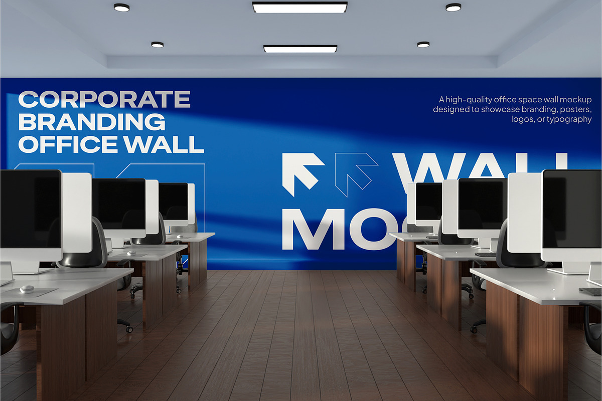 Office Space Wall Mockup, an Advertising Mockup by Permadi Creative (Photo 3 of 5)