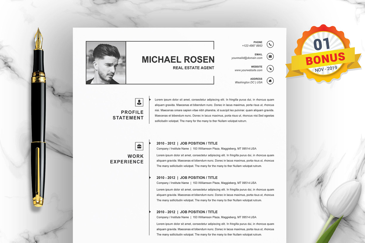 Resume/CV Bundle | 200+ for $29, a Resume Template by ResumeInventor (Photo 82 of 207)