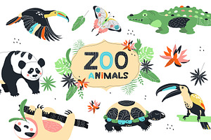 Seamless Zoo Patterns