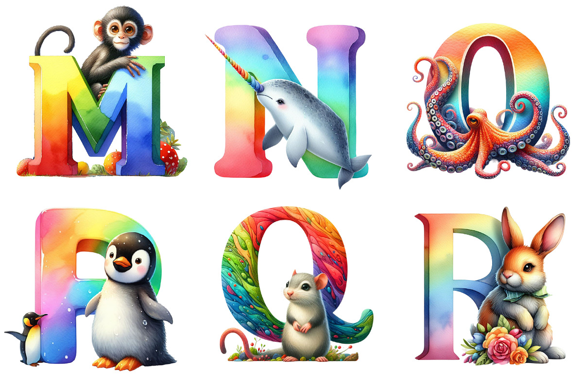 Watercolor Animal Alphabet Clipart, an Illustration by CraftArtStudio (Photo 4 of 6)