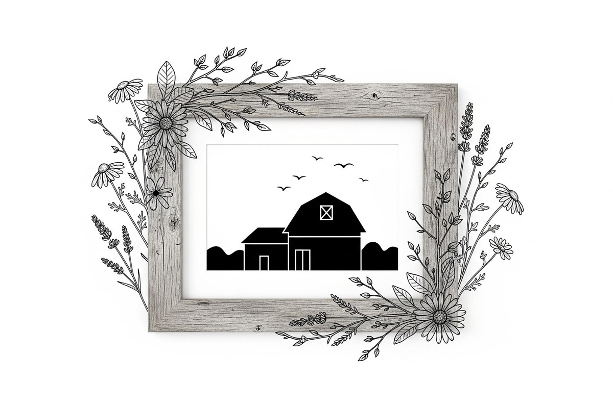 Rustic Floral Frame SVG Bundle, an Illustration by jahid234 (Photo 30 of 31)