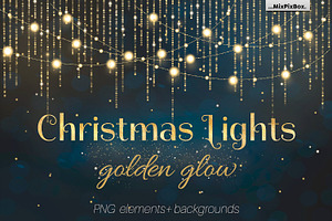 Christmas Lights Golden Glow