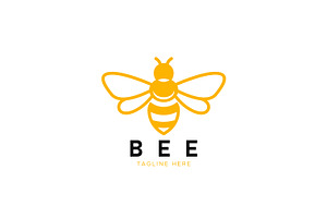 Honey Bee Logo Yellow Symbol, a Branding & Logo Template by Signatoro