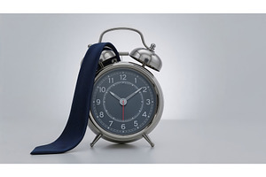 Classic silver alarm clock with dark, an Illustration by tilialucida
