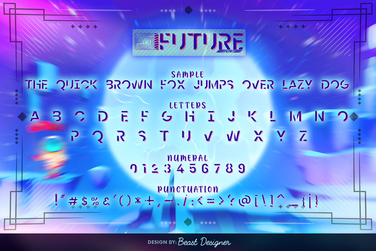 Ai Future, a Sans Serif Font by Beast Designer (Photo 2 of 2)