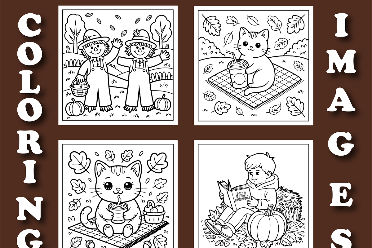 Cozy Autumn Coloring Book for Kids, a Seasonal Illustration by Design Zone (Photo 3 of 5)
