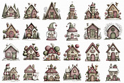 Whimsical Christmas House Clipart, an Illustration by Libby Wishes (Thumbnail 2 of 7)