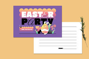 Creative Purple Easter Greeting Card