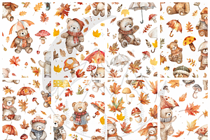 Autumn Teddy Bears Pattern