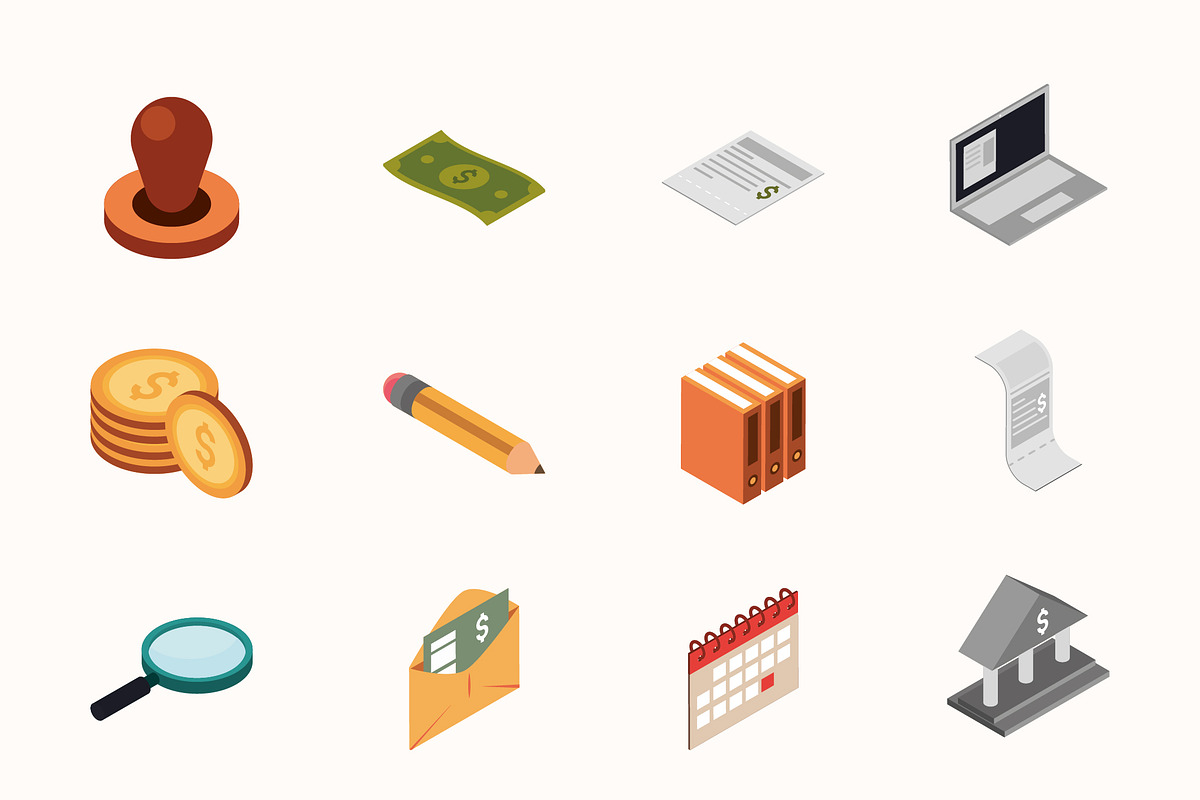 Isometric Taxes & Finance Set
