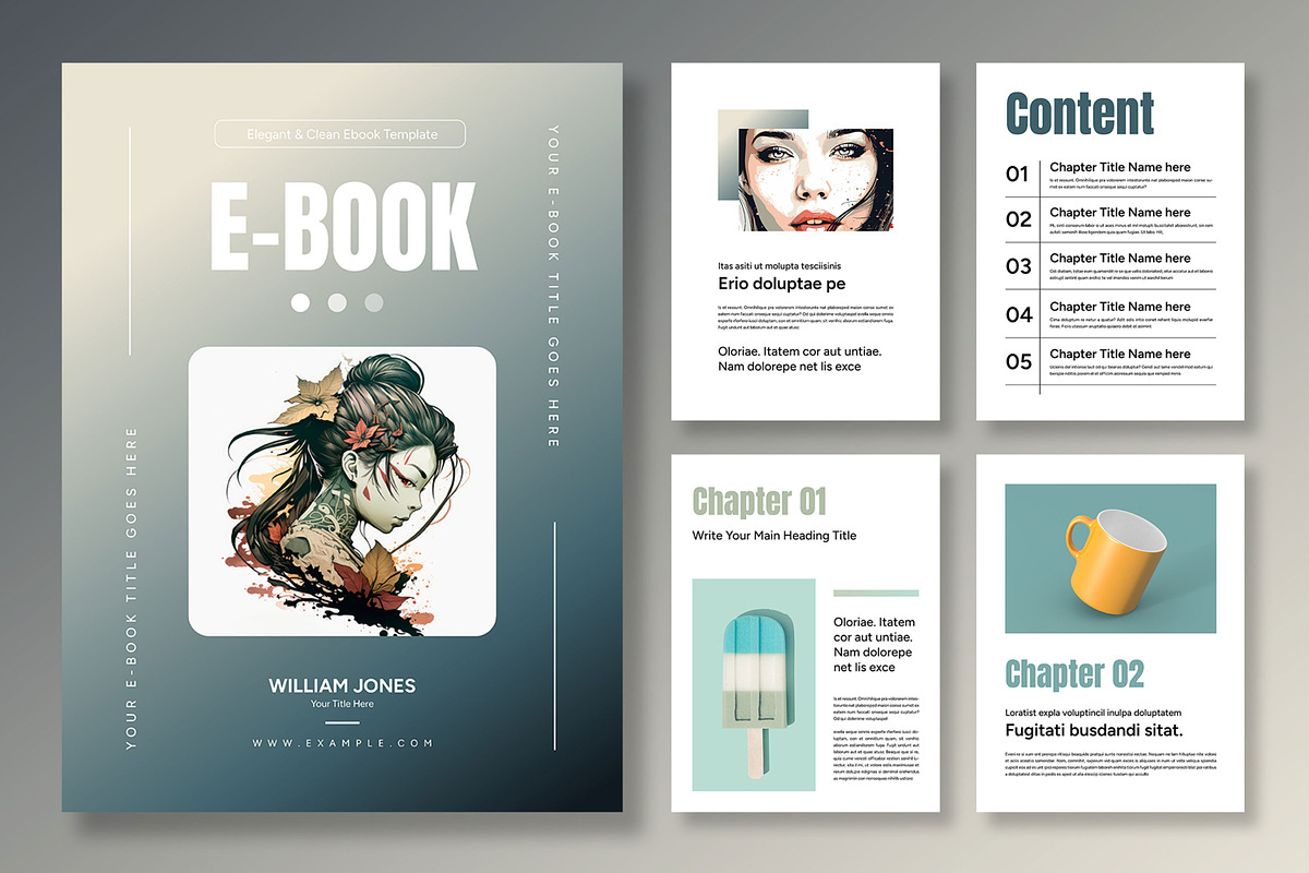 Minimal Ebook Design Layout Template, an UI Kit Template by ContestDesign (Photo 1 of 3)
