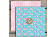 Unicorn Digital Papers & Clipart, a Pattern Graphic by JennyL Designs (Thumbnail 5 of 6)