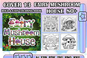 Fairy Mushroom House Coloring Pages, a Person Illustration by Design Zone