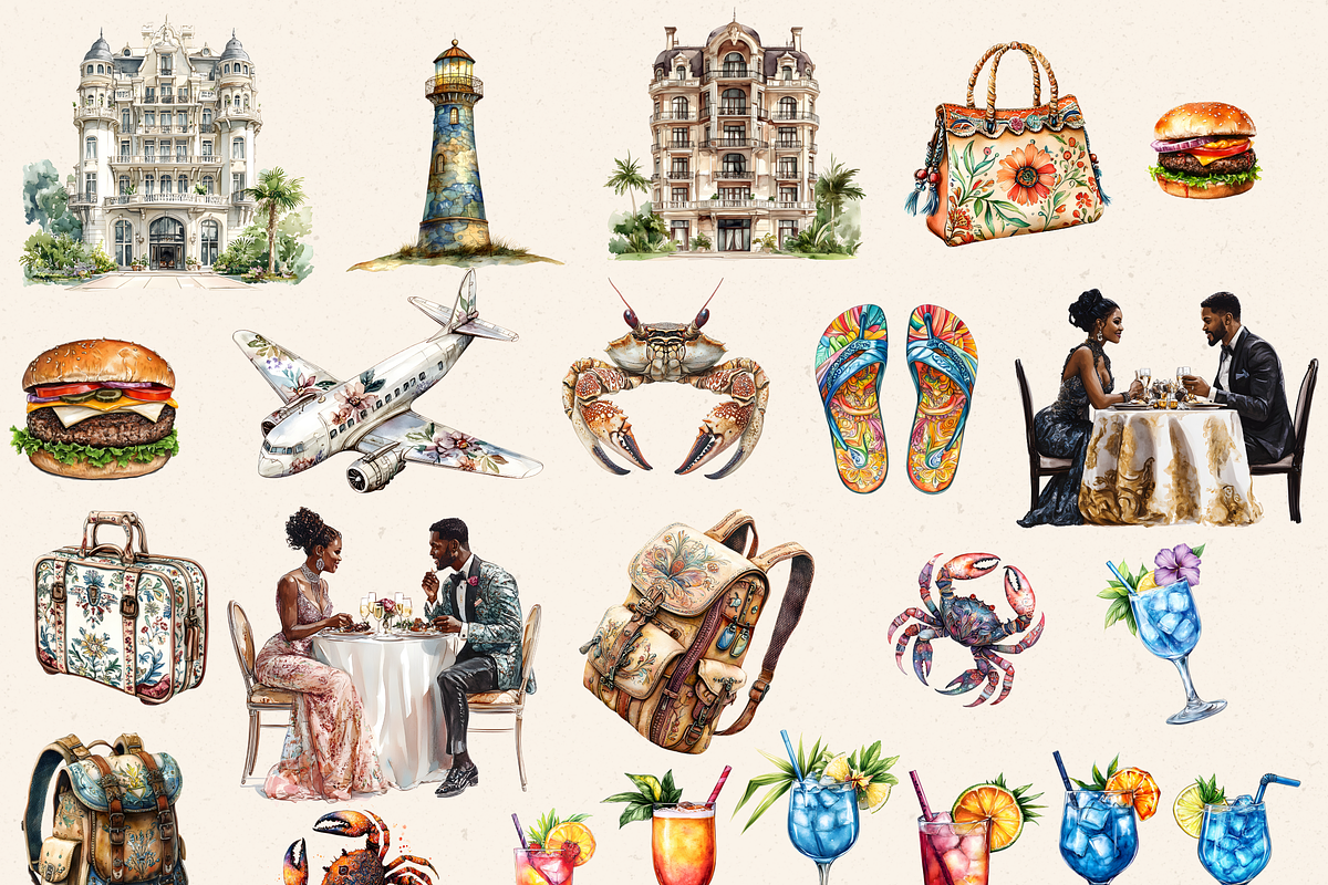 BEACH SUMMER GIRL ROMANCE CLIPART, a Person Illustration by Daring Digies (Photo 5 of 8)