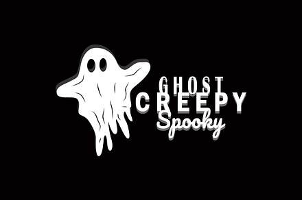 Spooky Ghost Logo Simple Halloween, a Branding & Logo Template by Maylianaw28
