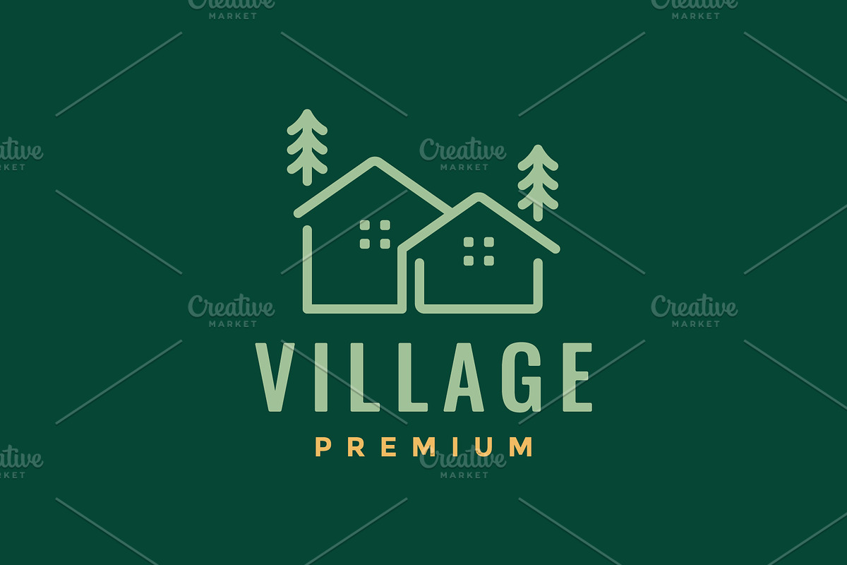 house village cottage tree logo, a Branding & Logo Template by devastd