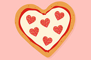 Vector Heart Shaped Pizza, a Food Illustration by Sarah Hearts (Thumbnail 2 of 3)