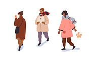 People walk on winter holidays set, a Person Illustration by Good Studio (Thumbnail 3 of 6)