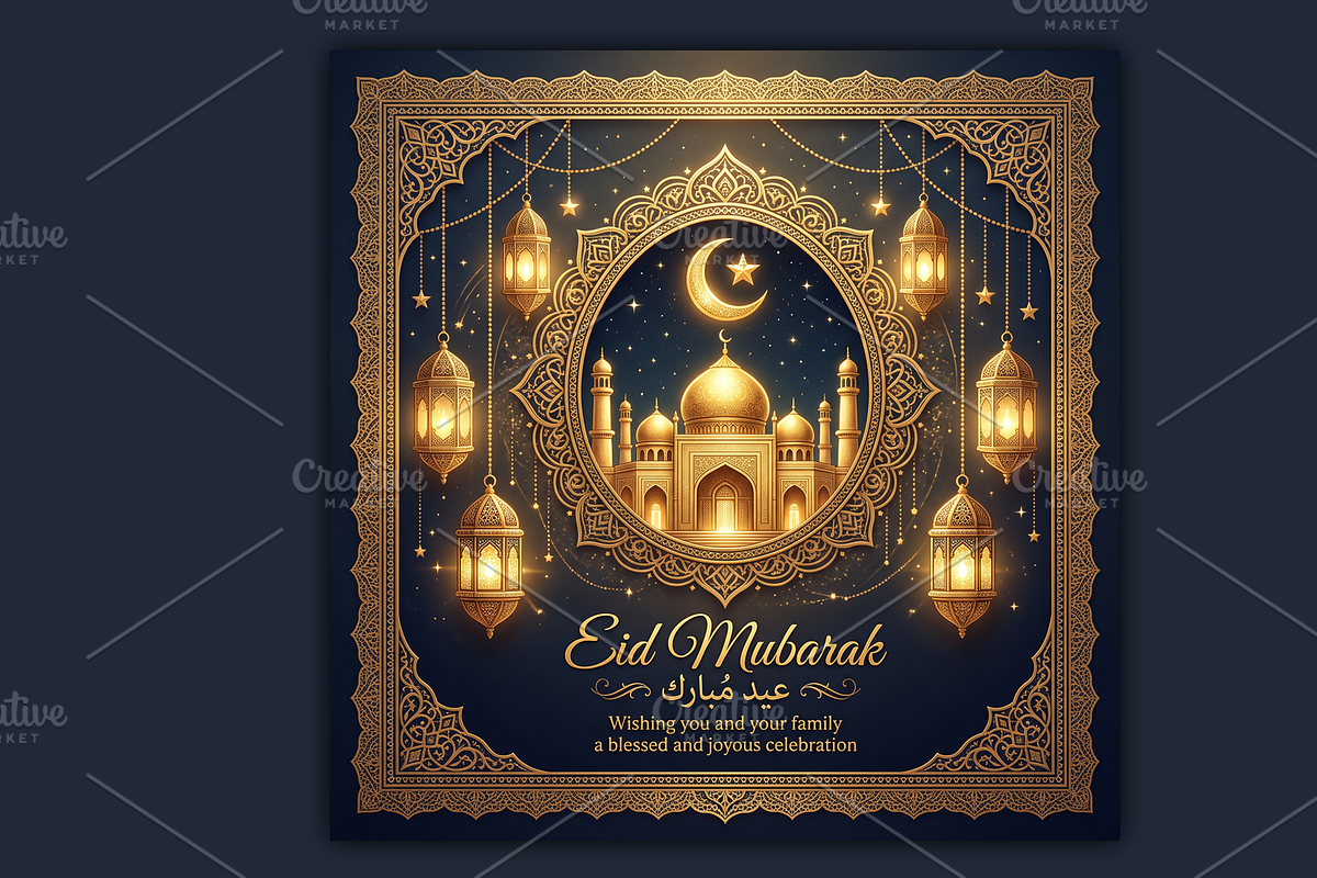 Elegant Eid Mubarak Greeting Card, a Holiday Photo by microtasker (Photo 1 of 2)