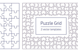 Outline puzzle grids, jigsaw pattern, a Background Graphic by Good Studio