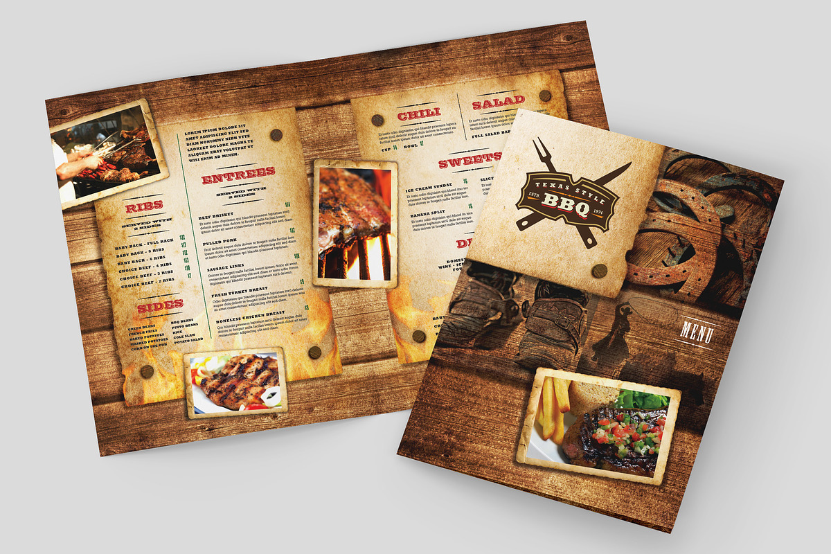 BBQ Restaurant Menu Template, a Brochure Template by StockLayouts (Photo 1 of 4)