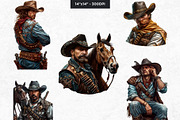 Western Cowboy Portrait clipart, a Person Illustration by ThatsDesignArt (Thumbnail 5 of 10)