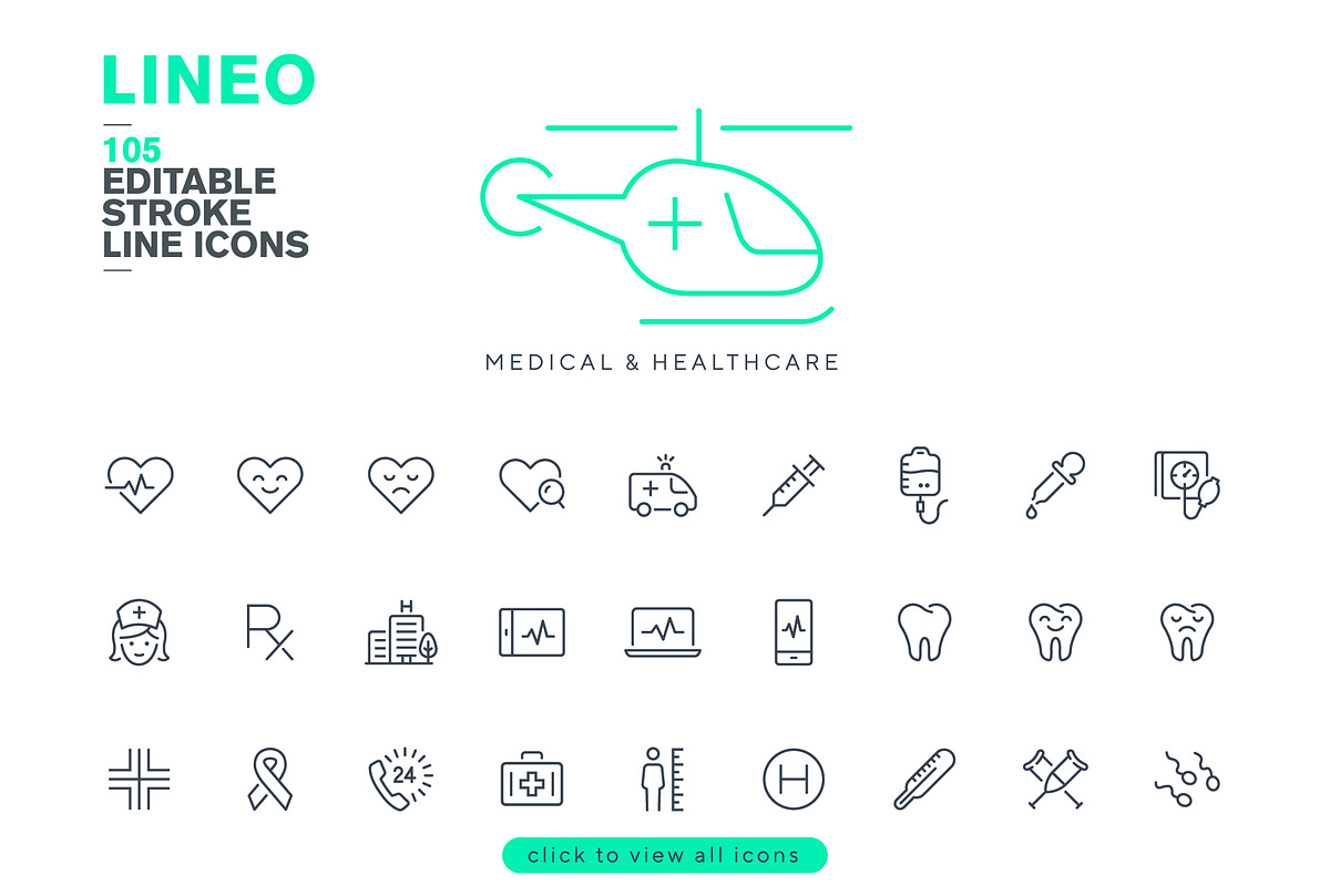 LINEO - 105 MEDICAL ICONS, an Outline Icon by sharpnose (Photo 2 of 6)