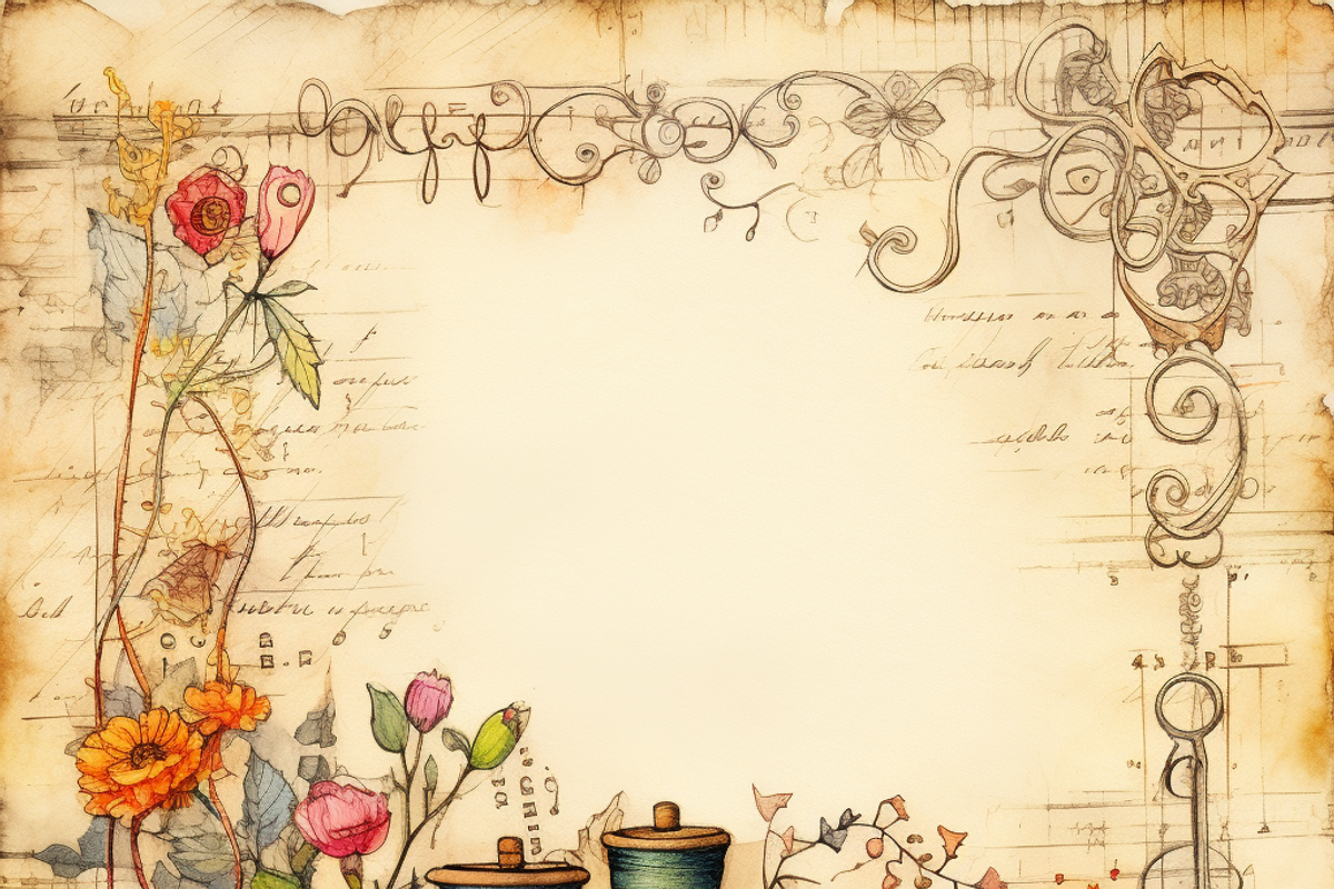 Vintage Sewing Thread and Needle, a Background Graphic by Printable Treasure (Photo 6 of 6)