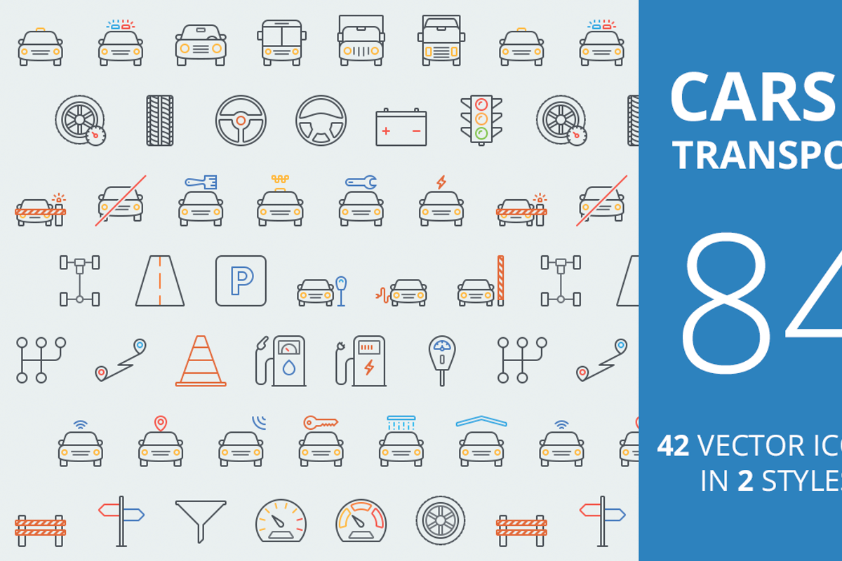 Cars & Transport Color Icons, an Icon by brandcut (Photo 1 of 4)