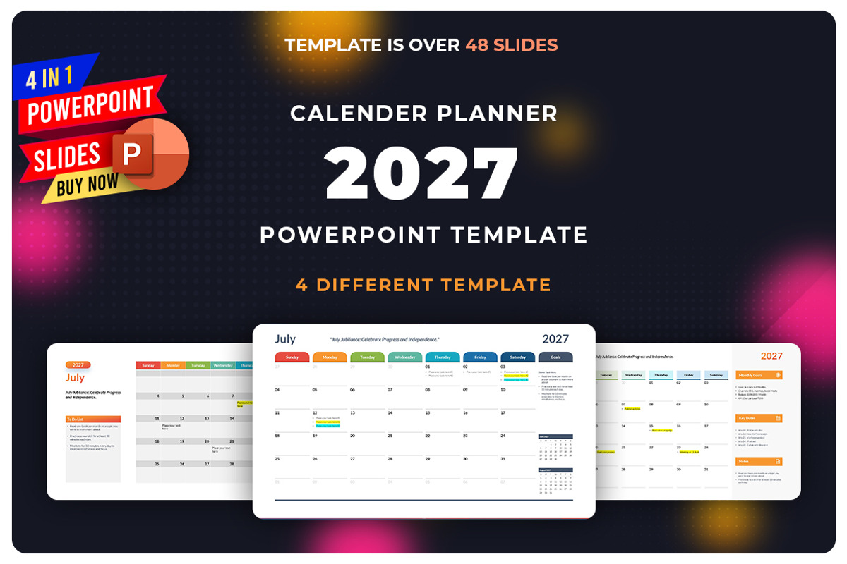 2027 Calender Planner PPT Template, a Presentation Template by Graficso (Photo 1 of 5)