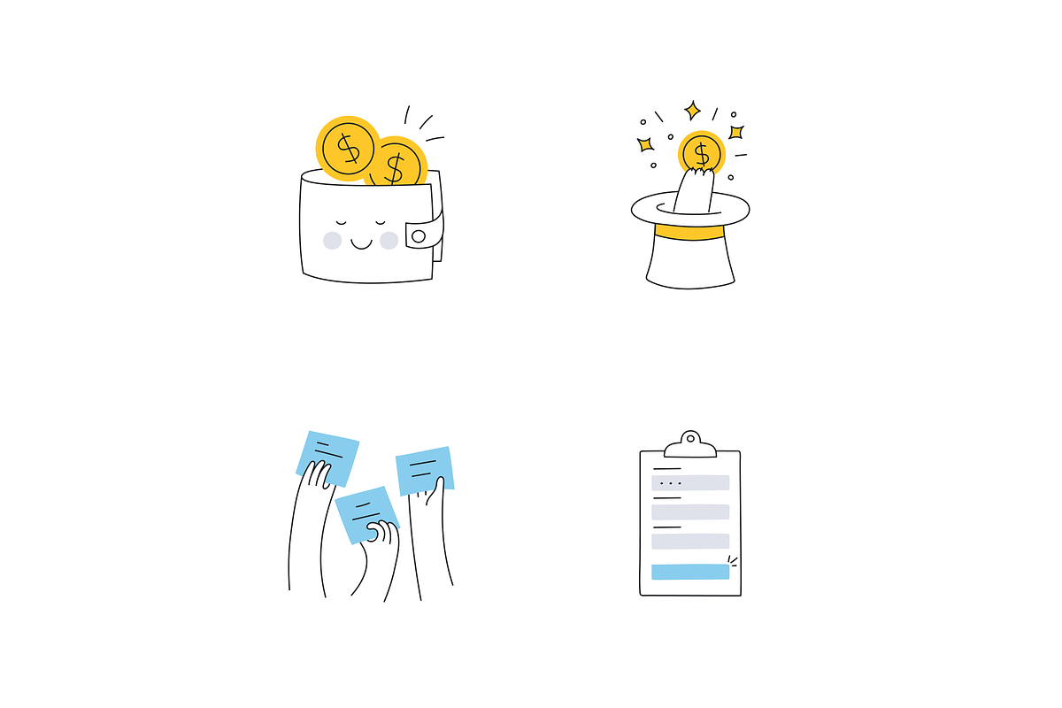 58 Cute Outline Vector Illustrations, a Finance Illustration by BadBrother (Photo 10 of 20)