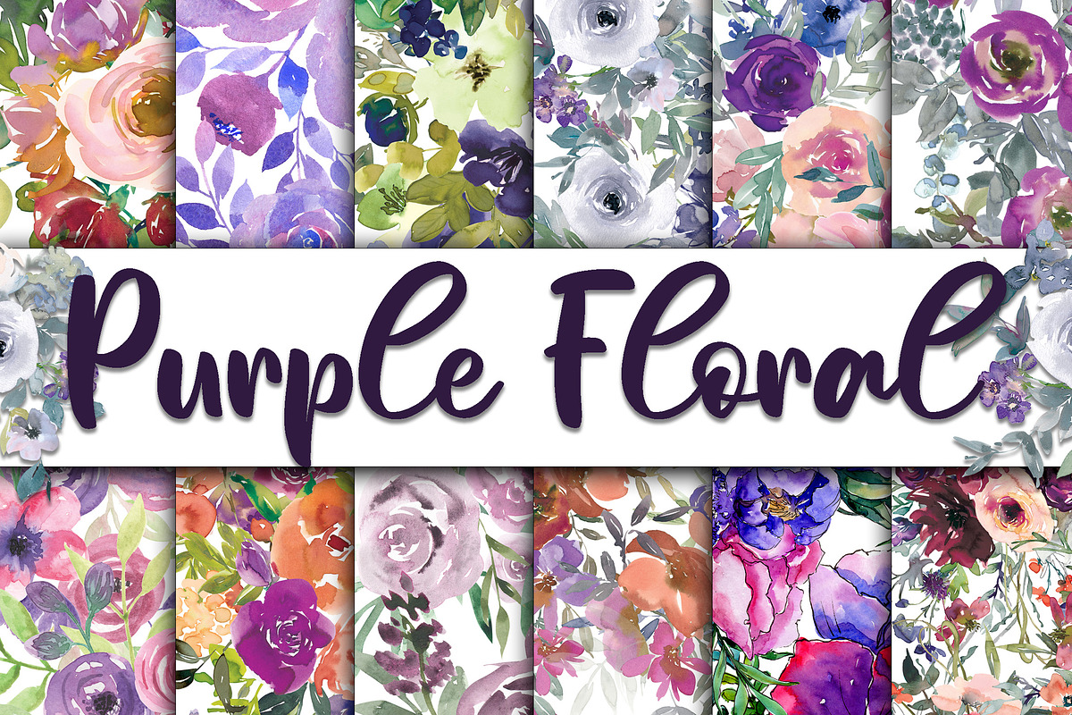 Floral Digital Paper Bundle, a Texture Illustration by OldMarket Designs (Photo 7 of 13)