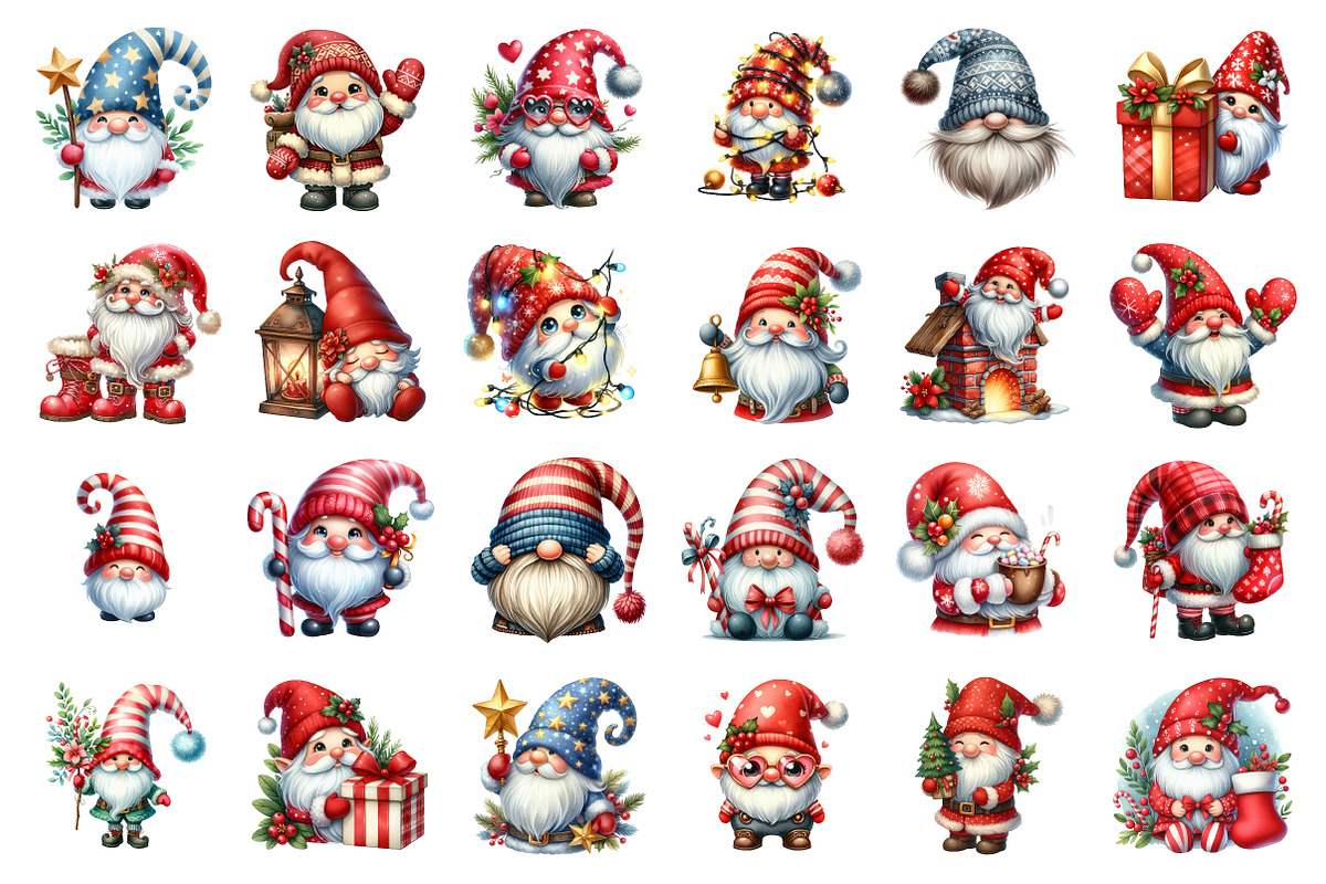 Red And White Gnome Clipart, an Illustration by SinaCreation (Photo 2 of 7)