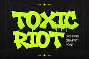 Toxic Riot - Dripping Graffiti Font, a Blackletter Font by figuree studio (Thumbnail 1 of 8)