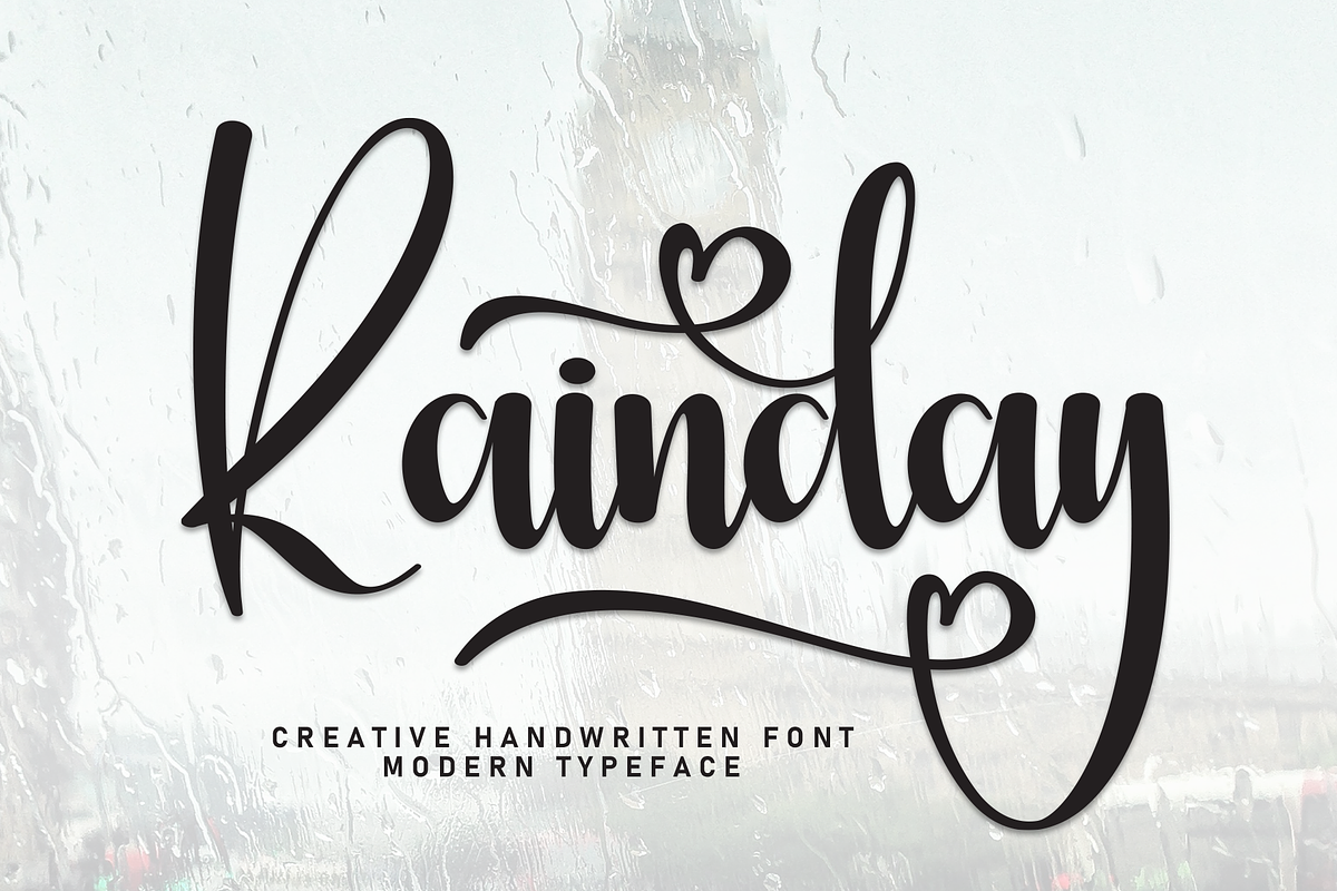 Rainday | Script Font, a Handwritten Font by Scratchones (Photo 1 of 9)